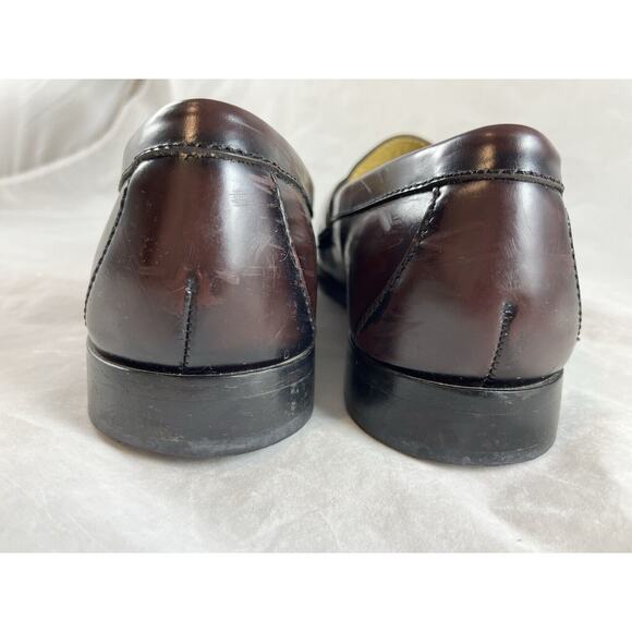 Penny Loafers Slip Ons Shoes Mens Size 12 M Burgundy Brass Boot Walking Gloves - Picture 5 of 13